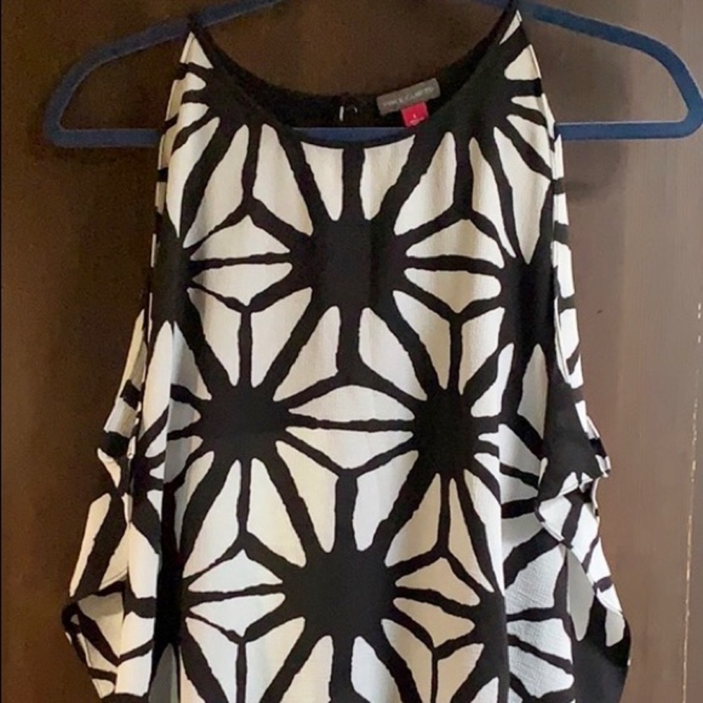 Black and white off shoulder top.